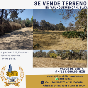 Se vende Terreno para la industrio o vivienda en Yauhquemehcan, Tlax