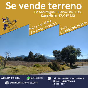 Terreno en Venta en San Miguel Buenavista Cuaxomulco