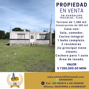 Casa en Venta en Guadalupe Texcalac Apizaco