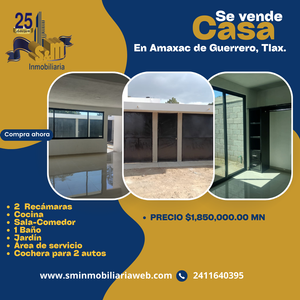 ¡OPORTUNIDAD ÚNICA de ADQUIRIR BONITA y AMPLIA CASA de 1 NIVEL en Amaxac de Guerrero, Tlaxcala!