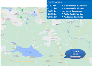 Terreno en Venta de 3.79 (37,910 m2) Has Carretera Guadalajara - Chapala