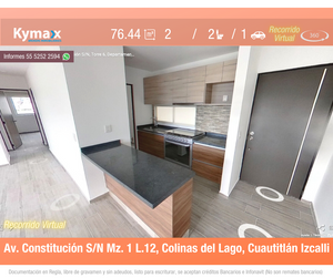 Excelente departamento 76.44 m2 Col.  Colinas Del Lago, Cuautitlán Izcalli