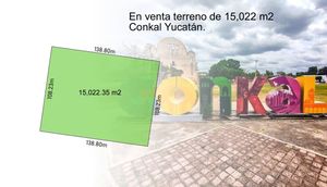 En venta terreno de 15,022.35 m2 en Carretera Mérida Chicxulub. Conkal Yucatán.