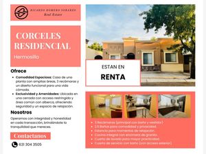 Casa en Renta en Corceles Residencial Hermosillo