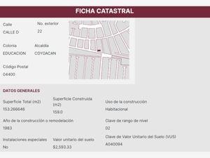 Casa en Venta en Educacion Coyoacán