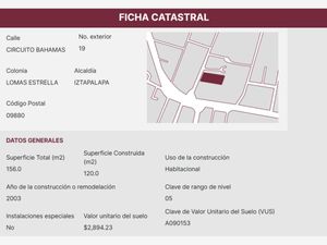 Casa en Venta en Lomas Estrella Iztapalapa