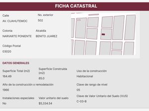 Departamento en Venta en Narvarte Poniente Benito Juárez