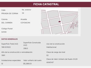 Casa en Venta en Del Carmen Coyoacán