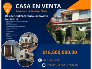 Casa en Venta en Residencial Zacatenco Gustavo A. Madero