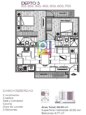 VENTA DEPARTAMENTOS NUEVOS CON 1 o 2 BALCONES EN EJE CENTRAL APA_3847 CM/YI