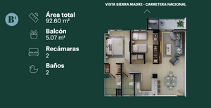 Departamento en venta 2 recamaras carr nacional Monterrey