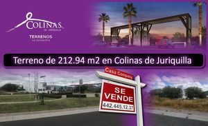 Se Vende Terreno en Colinas de Juriquilla, 238.26 m2, Para hacer tu nuevo hogar