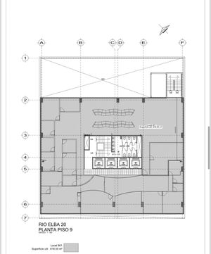 Renta oficina amueblada  617 m2 - Rio Elba, Cuauhtemoc, CDMX ACONDICIONADA