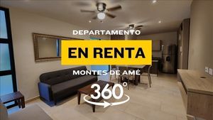 Hermoso departamento en renta  recorrido virtual 360 en Montes de amé amueblado