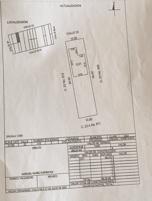 planta de la propriedad con su medidas