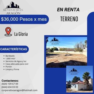 Vendemos Terreno de 1,800M2 en La Gloria