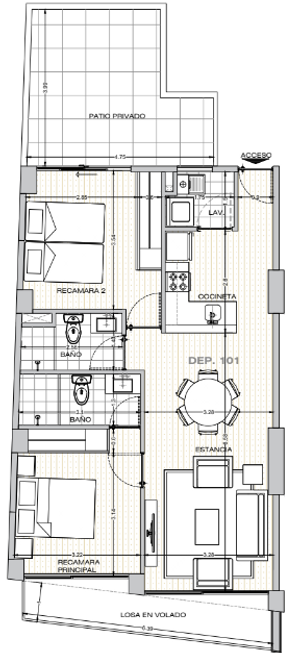 Departamento 96m2 Napoles 2 recamaras con terraza PreVenta