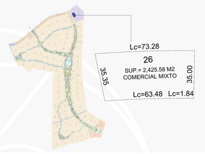 Terreno comercial en venta a la salida de Zakia, frente a plazas.