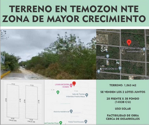 Terreno en Venta Temozón Norte en Mérida, Yucatán