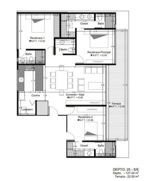 Departamento en venta 3 recámaras en Montes de Ame en Mérida