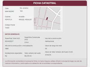 Casa en Venta en Popotla Miguel Hidalgo