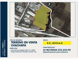 Terreno en Venta en Parque Industrial Chachapa Amozoc