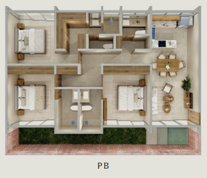 DEPARTAMENTO EN PREVENTA EN TEANA TEMOZÓN NORTE MODELO 3 RECÁMARAS