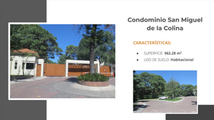 TERRENO EN VENTA EN COTO SAN MIGUEL DE LA COLINA