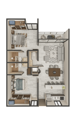 DEPARTAMENTO EN VENTA MÉRIDA TEMOZÓN NORTE, DITHÉA,  2 HAB + EQUIPAMIENTO, 2026