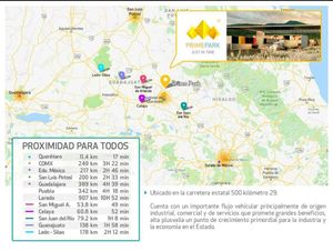 VENTA TERRENOS INDUSTRIALES DE 504 Y 1008 MTS A 7 KMS DEL PARQUE INDUSTRIAL QRO