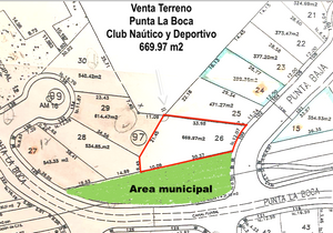 Venta terreno PUNTA LA BOCA Club Naútico y Deportivo