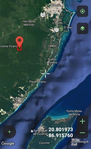 Terreno en Venta de 1,000 hectareas, Cancún Quintana Roo.
