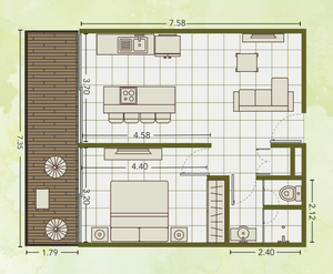 Venta Departamento Céntrico de 1 Recámara en Tulum