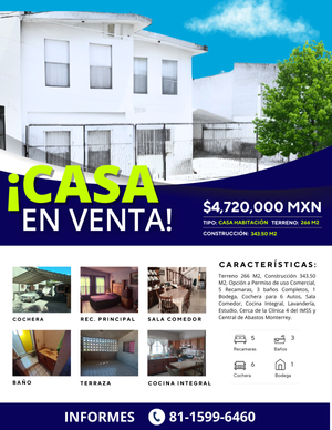 CASA EN VENTA COL. POLANCO ORIENTE, GUADALUPE N.L.