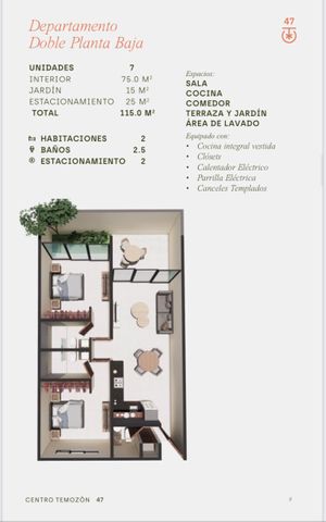 Departamento en Venta en Temozón, Mérida, Planta Baja, 2Habitaciones, A Estrenar