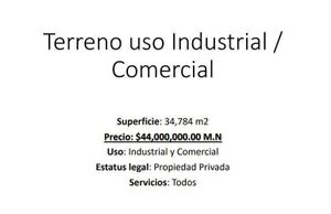 Venta de Terrenopara uso Comercial/Industrial con todos los Servicios, Mérida