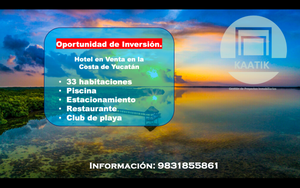 En Venta Hotel con Club de Playa en la costa de Yucatan.