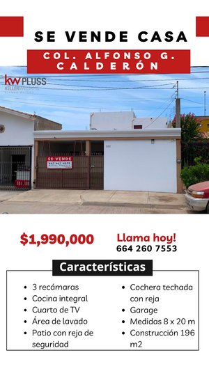 SE VENDE CASA EN  COL. ALFONSO G. CALDERÓN EN LOS MOCHIS