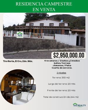 RESIDENCIA CAMPESTRE EN TIRO NORTE, EL ORO, EDOMEX.