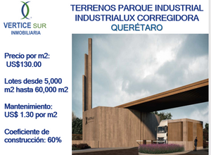 Venta Terreno industrial, 10,000 m2, Corregidora, Querétaro