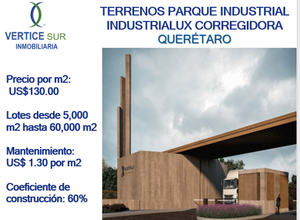 Venta Terreno Industrial, 10.6 has, Corregidora, Querétaro