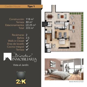 ZONA 24K:  PREVENTA DEPARTAMENTO  TIPO 1 GARDEN HOUSE