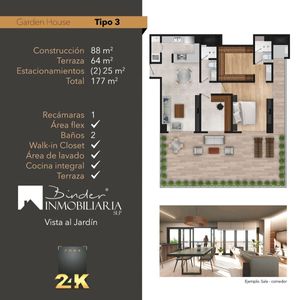 ZONA 24K:  PREVENTA DEPARTAMENTO  TIPO 3 GARDEN HOUSE