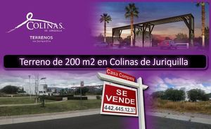 Se Vende Terreno en Colinas de Juriquilla, 200 m2, Para hacer tu nuevo hogar !!
