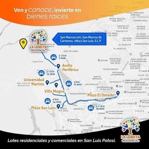 LOTES COMERCIALES EN LA LOMITA RESIDENCIAL SAN LUIS POTOSI DE 197.52 M2
