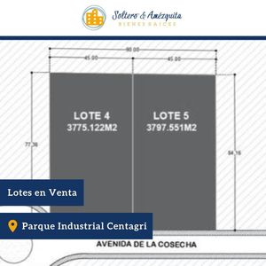 Venta  2 Terrenos Industriales $2,600 x m2/Parque Industrial Centagri/Culiacán