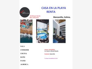 Casa en Renta en Playa Azul Manzanillo