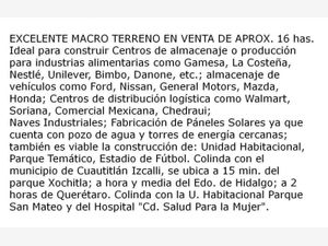 Terreno en Venta en San Bartolo Teoloyucan