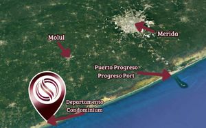 Departamento con alberca frente al mar, y amenidades, venta San Crisanto Yucatan