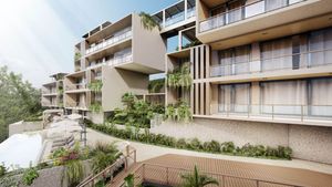 Penthouse cerca de la playa, terraza común con vista al mar, alberca.